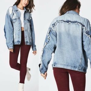 LF Carmar Ruffle Yoke Denim Jacket